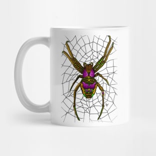 Large Spider Weaving Spider with Spiderweb Mug